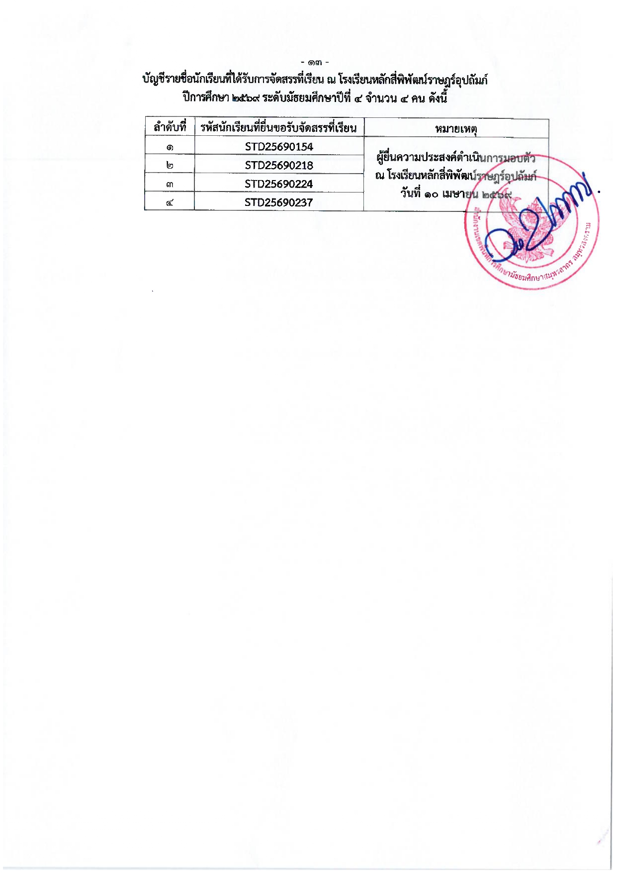 ลงนามประกาศจัดสรรที่เรียน ปี69 page 0014